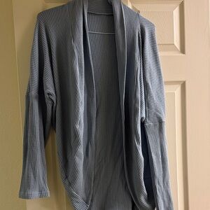 Gray Open Front Cardigan